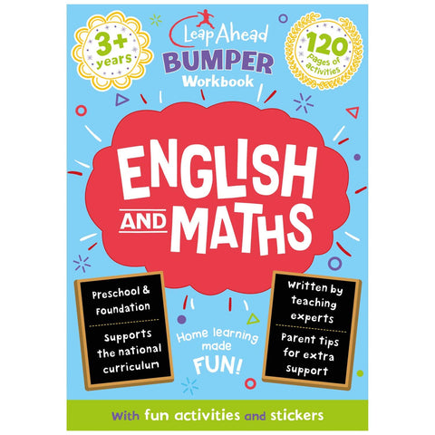 كتاب تمارين Leap Ahead Bumper: اللغة الإنجليزية والرياضيات للأطفال من سن 3 سنوات فما فوق